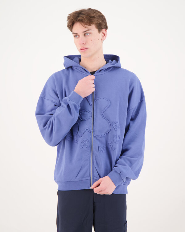 Blossom Patches Zip-Up Hoodie Violet