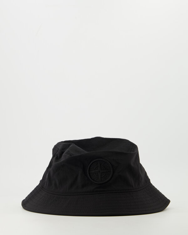 2S0064 Nylon Metal Bucket Hat Zwart