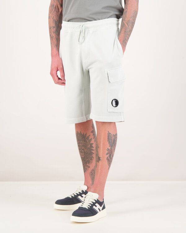 Diagonal Raised Fleece Cargo Sweatshorts Blauw