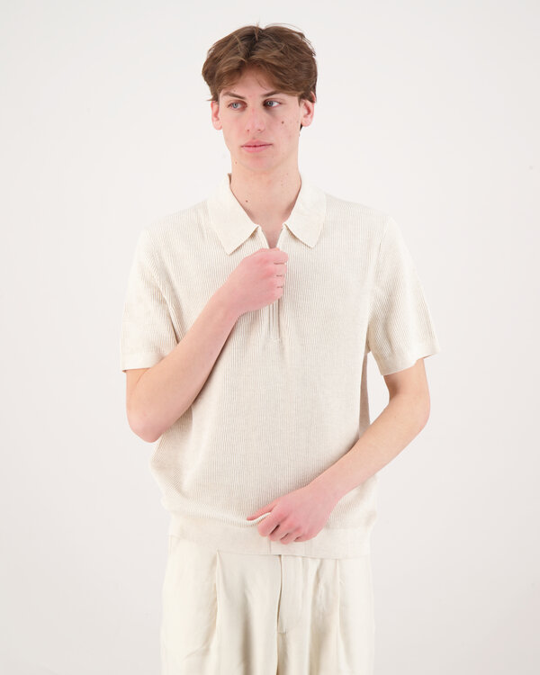 Hansie SS half Zip 6600 Ivory