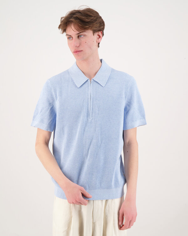 Hansie SS half Zip 6600 Blau
