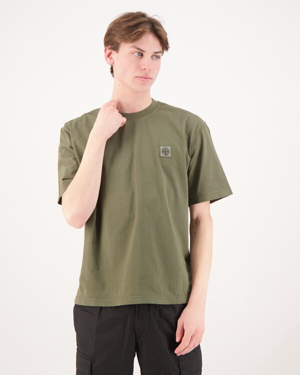 4S0115  Logo Patch Basic T-Shirt Army