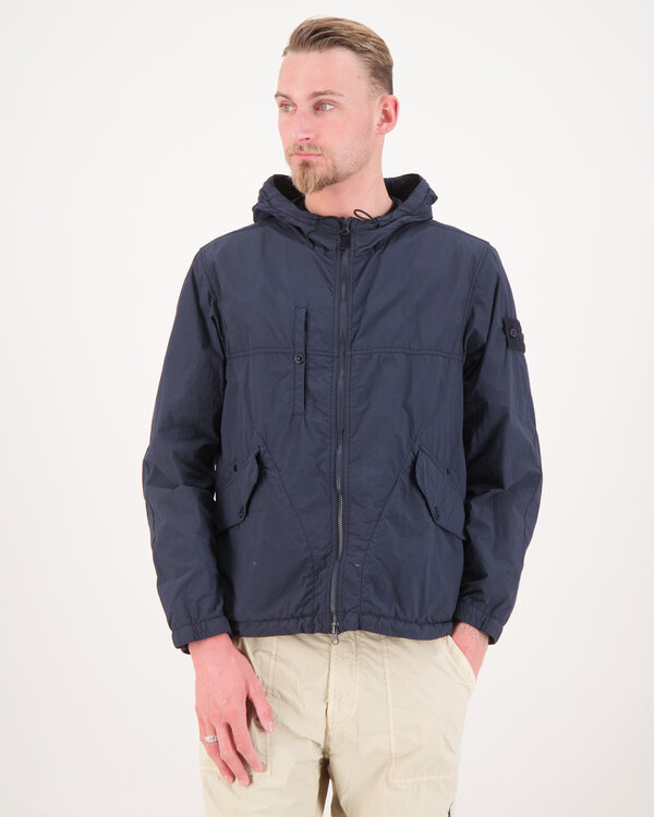 S00F6 Frosted Nylon Ghost Piece Short Parka Marine
