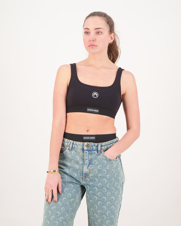 Organic cotton Jersey Plain Bra Black