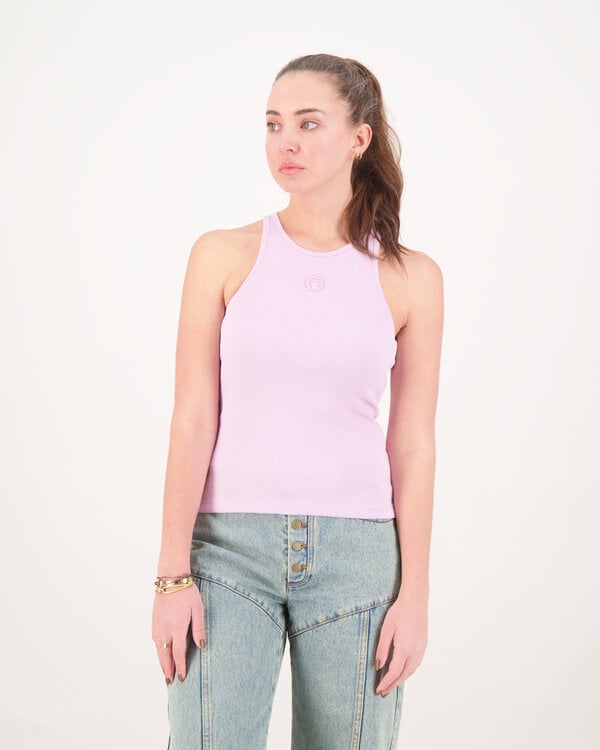 Moon Logo Ribbed Jersey Tanktop Lila