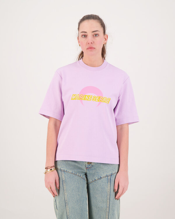 Moon Faded Jersey Relaxed T-Shirt Lila