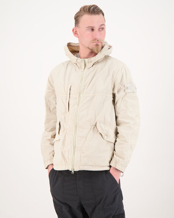 '4100032' Nylon Smerigliato Ghost Piece Short Parka Beige