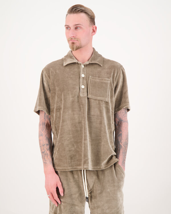Velour SS Shirt Grijs