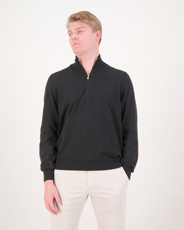 Mock Zip Knitwear Long Sleeve Zwart