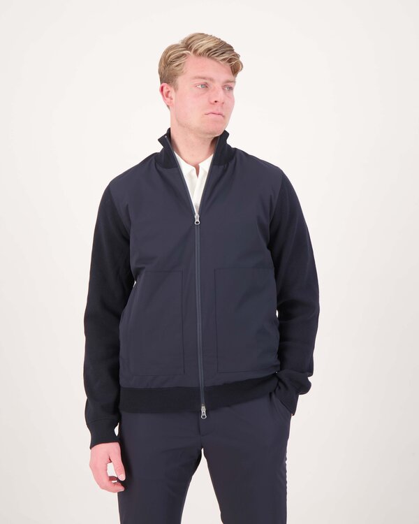 Dawson Knitted Hybrid Jacket Blau