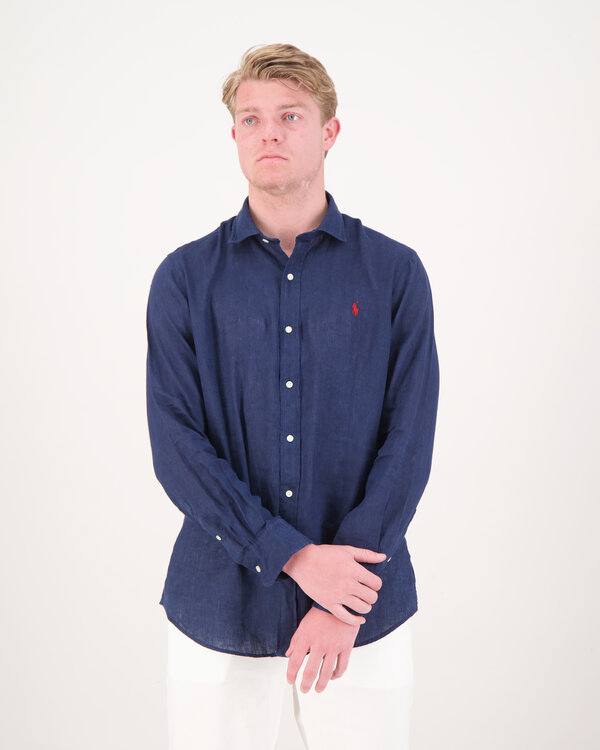 Custom Fit Linen Shirt Marine