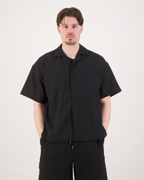 Wijk Cool Wool Shirt Zwart