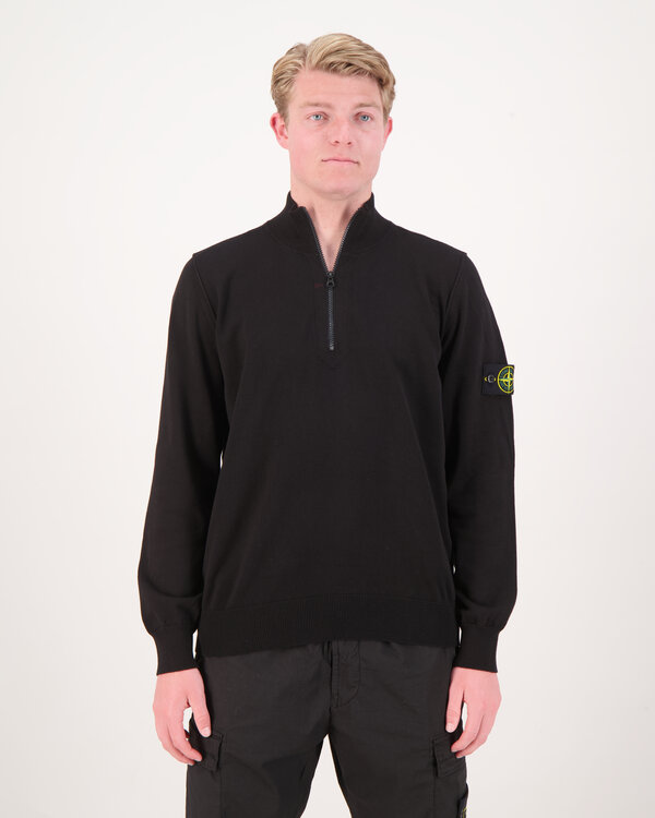 5100063 Half Zip LS Polo Black