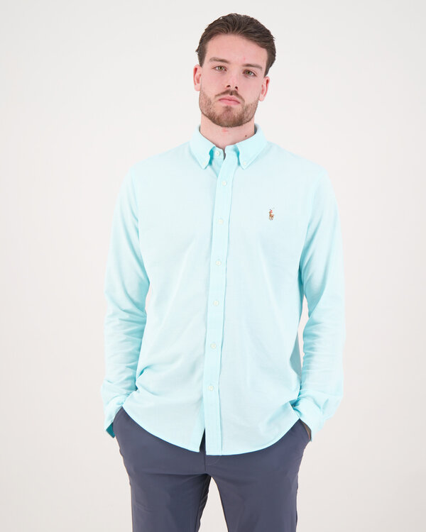 Knit Oxford Shirt Aqua