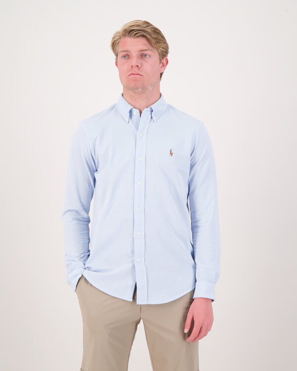 Knit Oxford Shirt Blauw