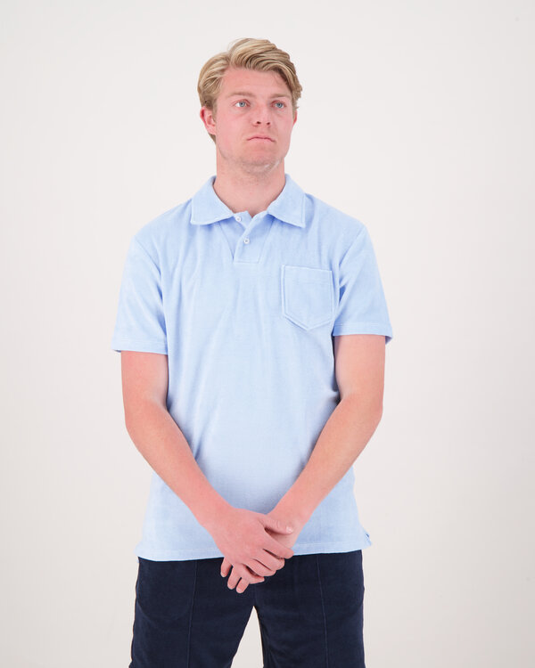Terry Towelling Polo L.Blauw