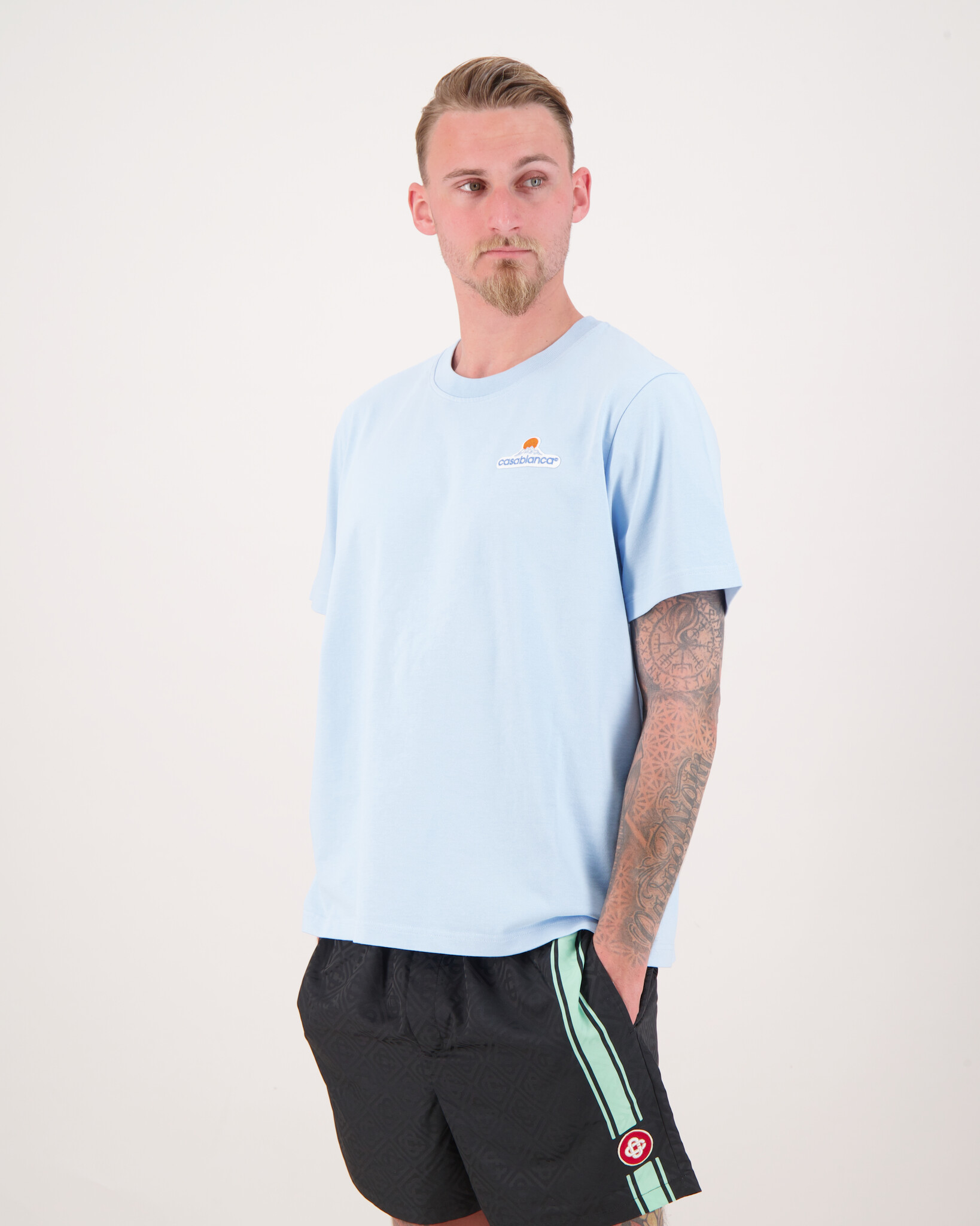 【関税込み】Casablanca ブルー Montagne パッチ Tシャツ montagne-patch-t-shirt-blue.jpg