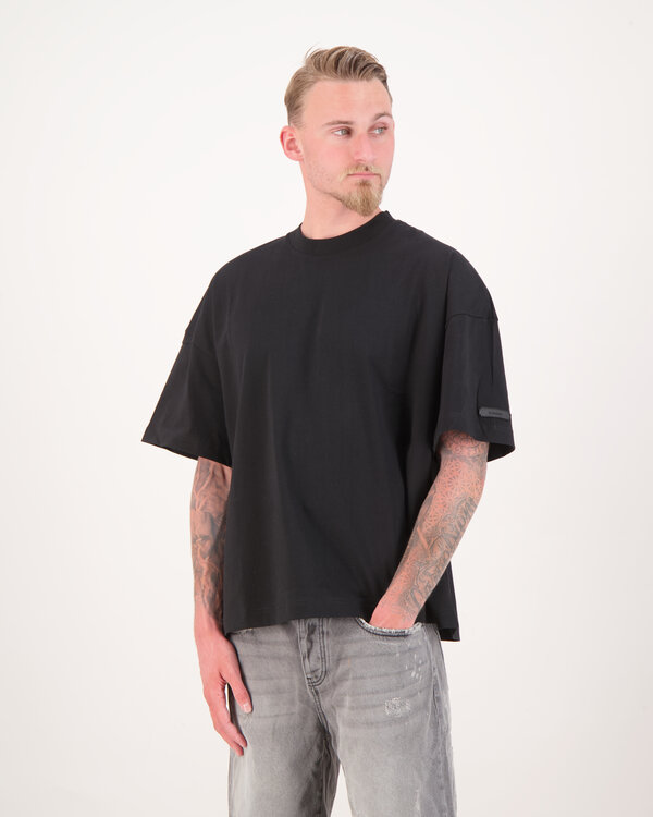 Atelier with Rubber Patch T-Shit Zwart
