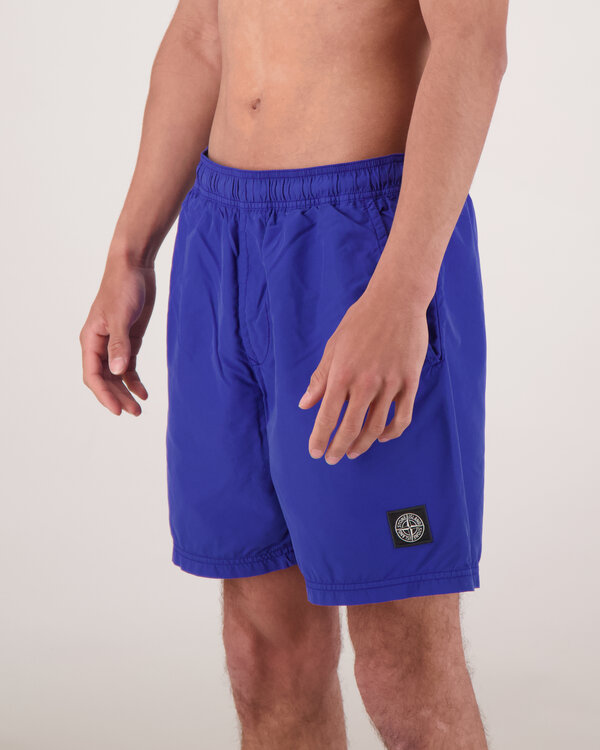 B100B09 Brushed Nylon Swim Shorts Blauw