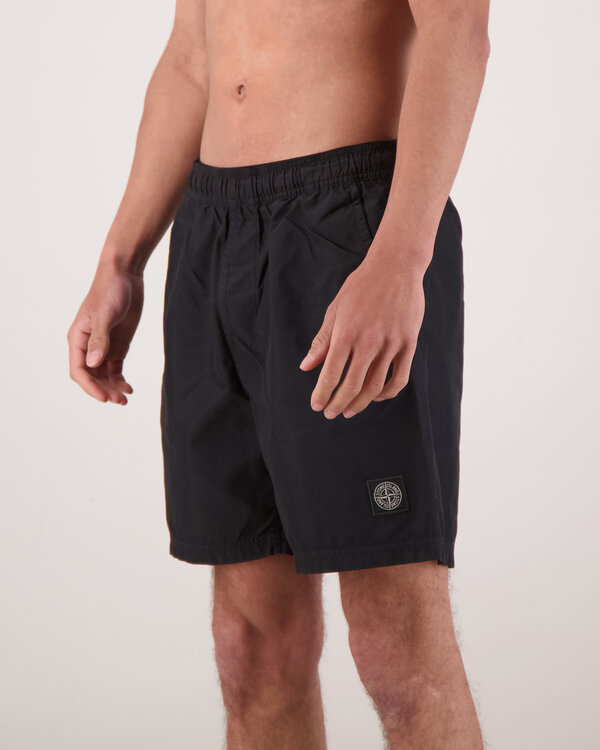 B100B09 Brushed Nylon Swim Shorts Zwart