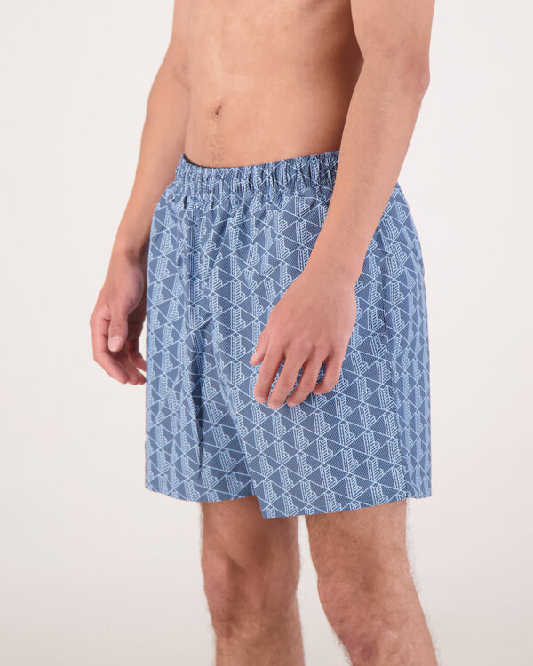 Monogram Print Swim Short Turquoise