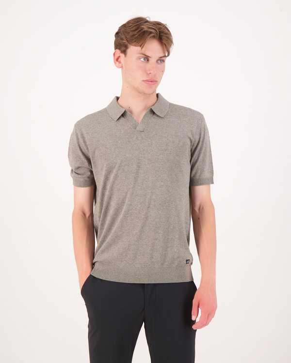 Anderson Linen Knitted Polo Grün