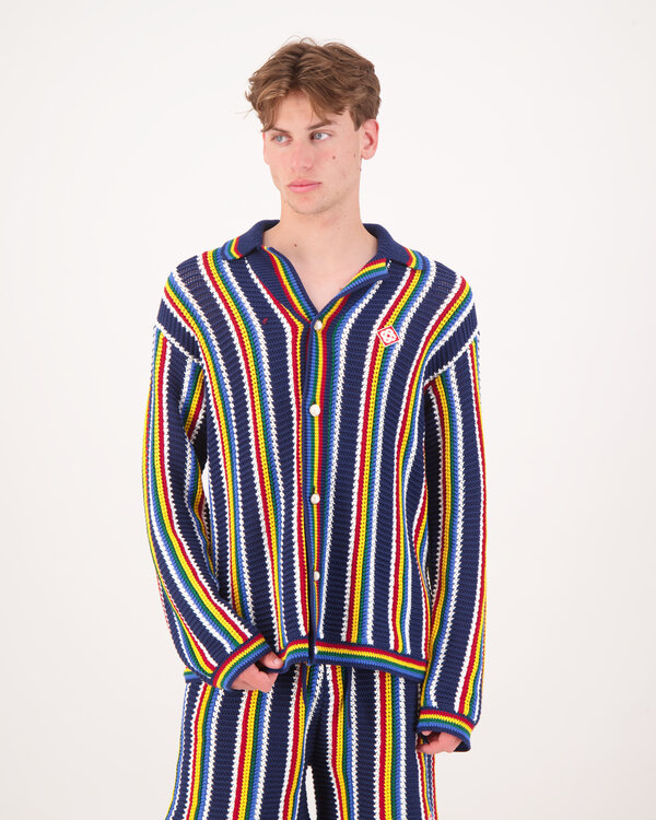 Crochet Shacket Shirt Marine