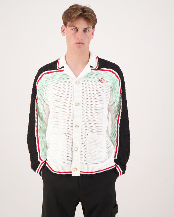 Faux Crochet Shirt Zwart