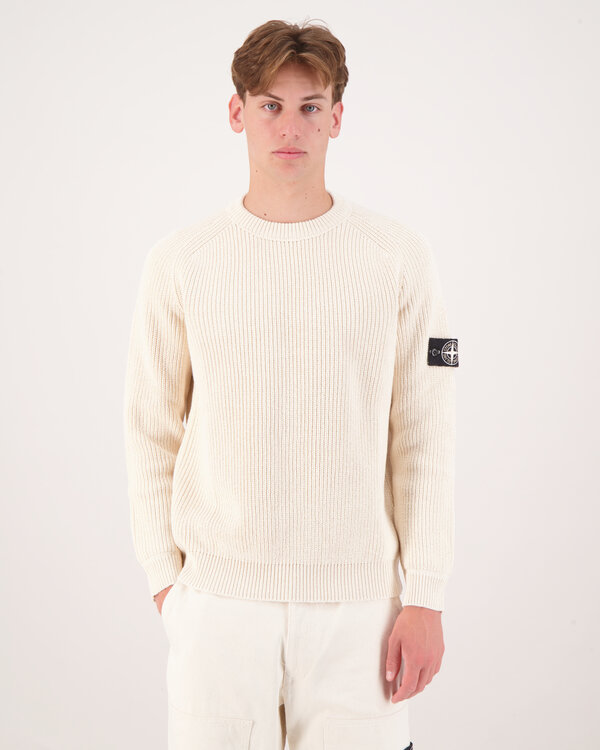 5100012 Fisherman's Rib Crewneck  Sweater Elfenbein