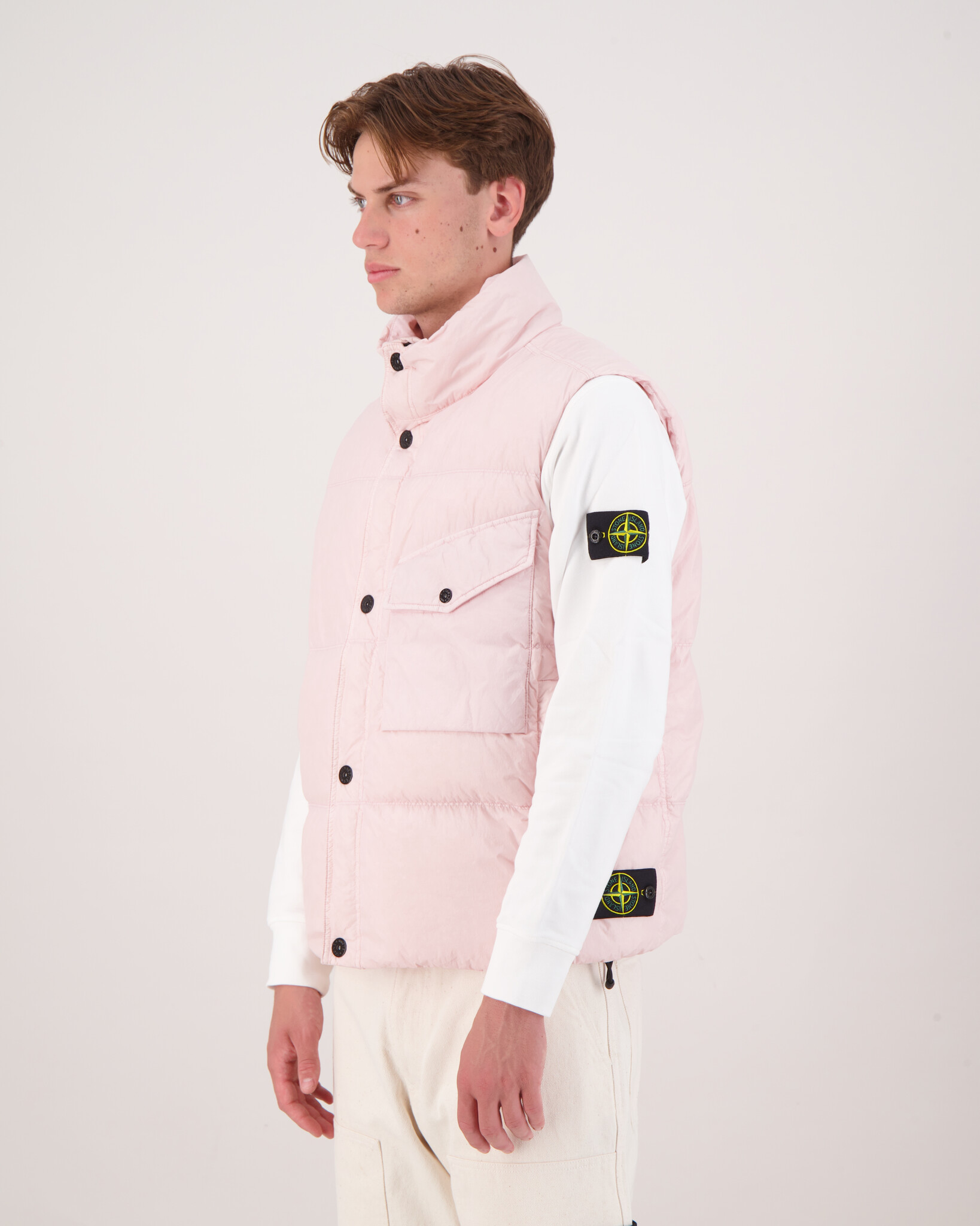 Stone Island G100003 Crinkle Reps NY Bodywarmer Roze Beachim Stone Island G100003 Crinkle Reps NY Bodywarmer Roze Beachim