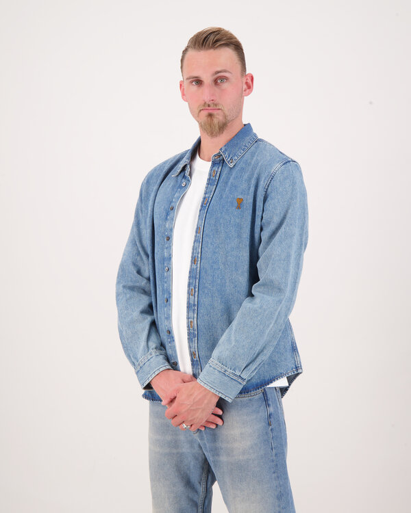 Chemise Col Boutonne Button Down Shirt Blau