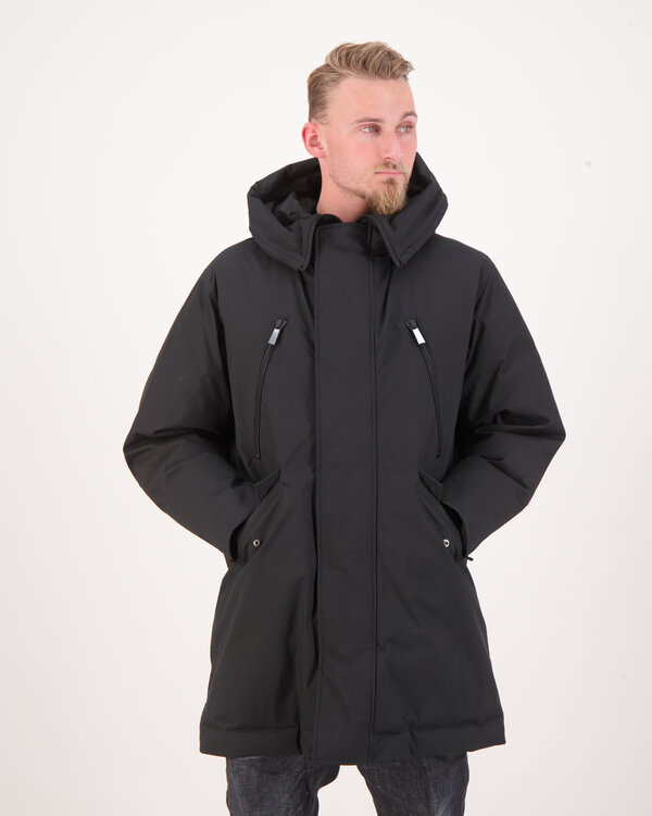 Techno Down Parka Jacket Black