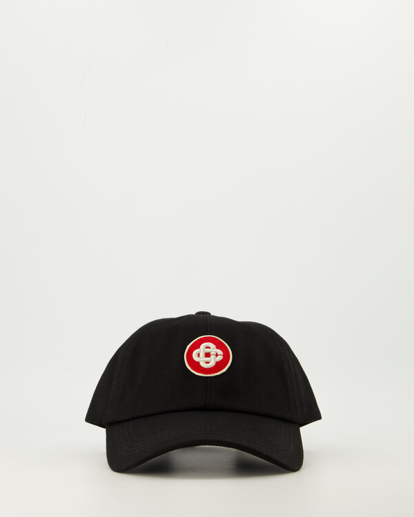 Logo Round Embroidered Patch Cap Zwart