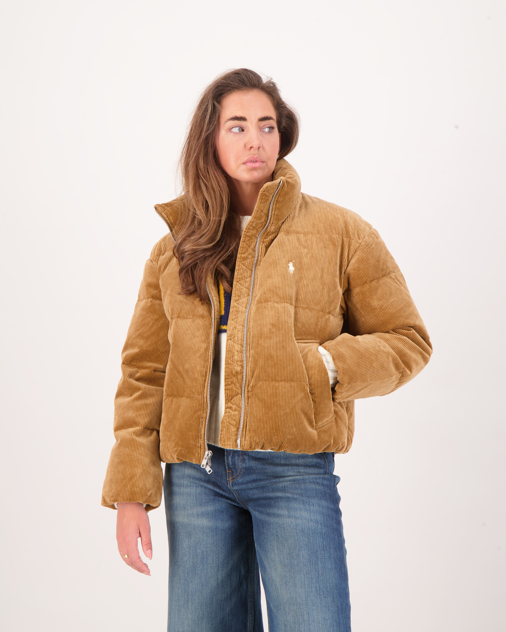 Polo Ralph Lauren Woven Puffer Jacket Tan - Beachim