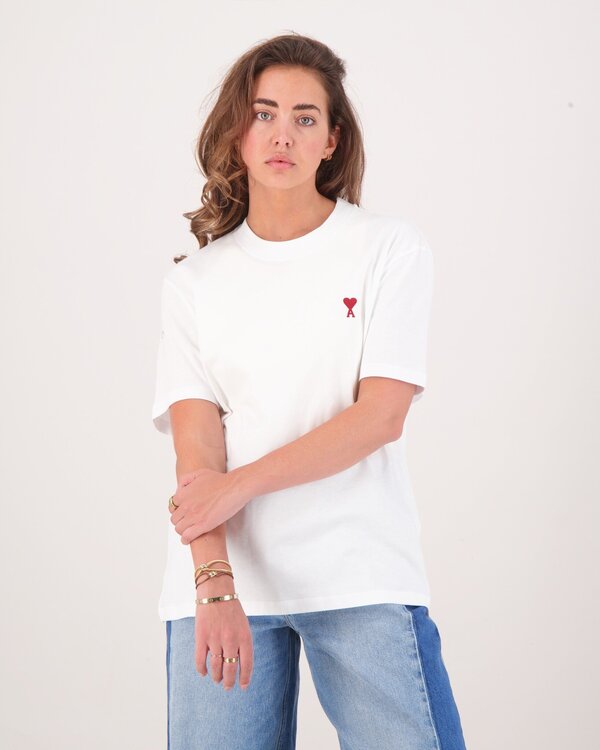 AMI De Coeur Rouge T-Shirt Offwhite Dames