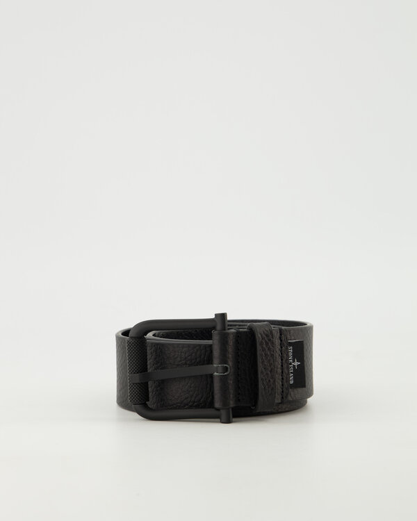 Stone Island 9300002 Tumbled Leather Belt Schwarz 9300002 Tumbled Leather Belt Schwarz