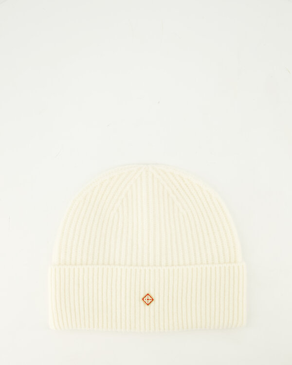 Half Cardigan Beanie Weiss