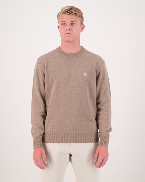 Girocollo Lana Cashmere Trui Camel