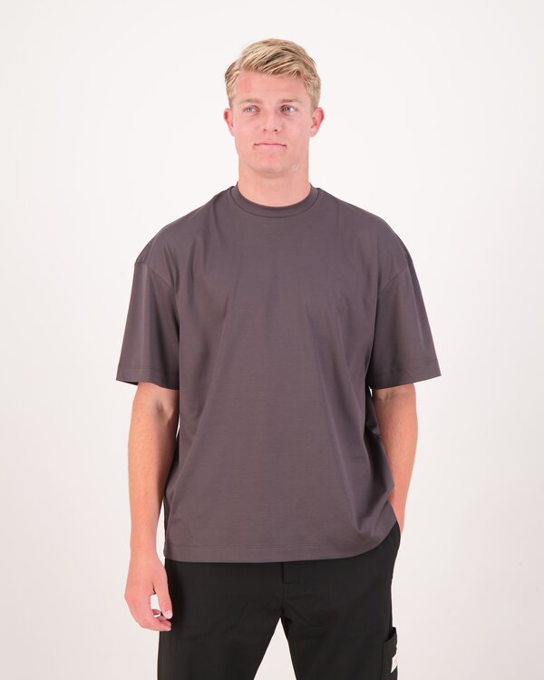Interlock Supima Oversized Shirt Asphalt