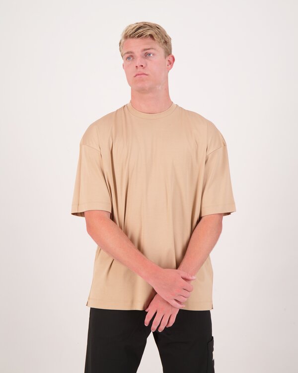 Interlock Supima Oversized Shirt Hellbraun
