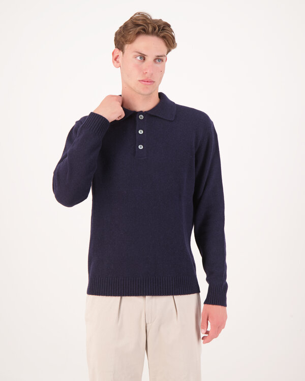 Maglia Rasata Poloshirt Blau