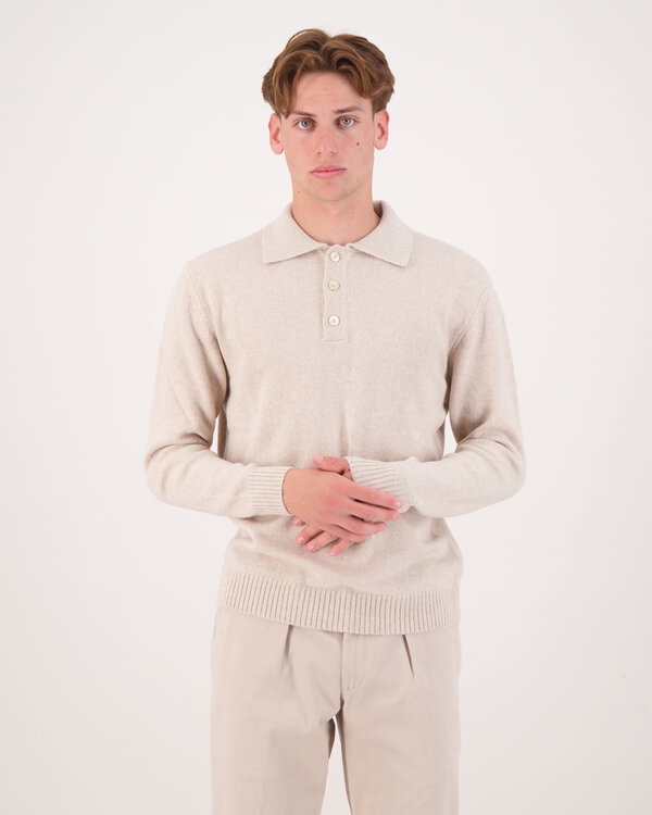 Maglia Rasata Poloshirt Beige