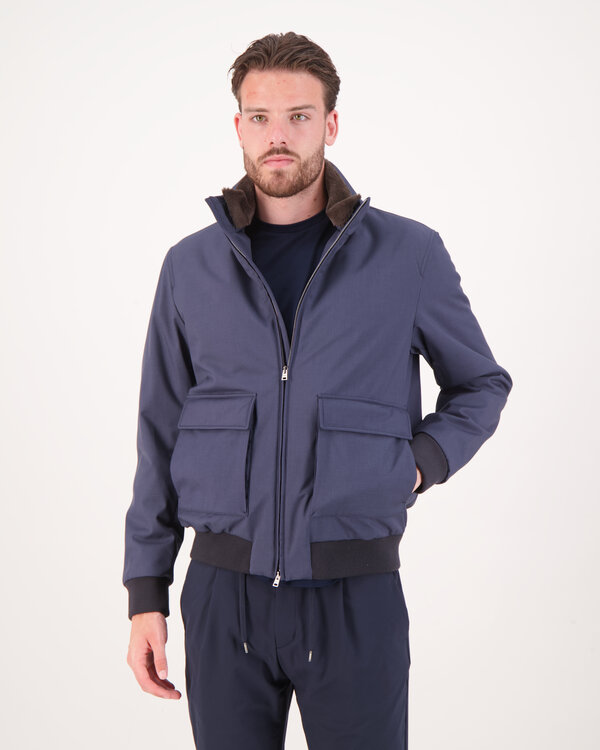 Collo Faux Fur Jacket Blauw