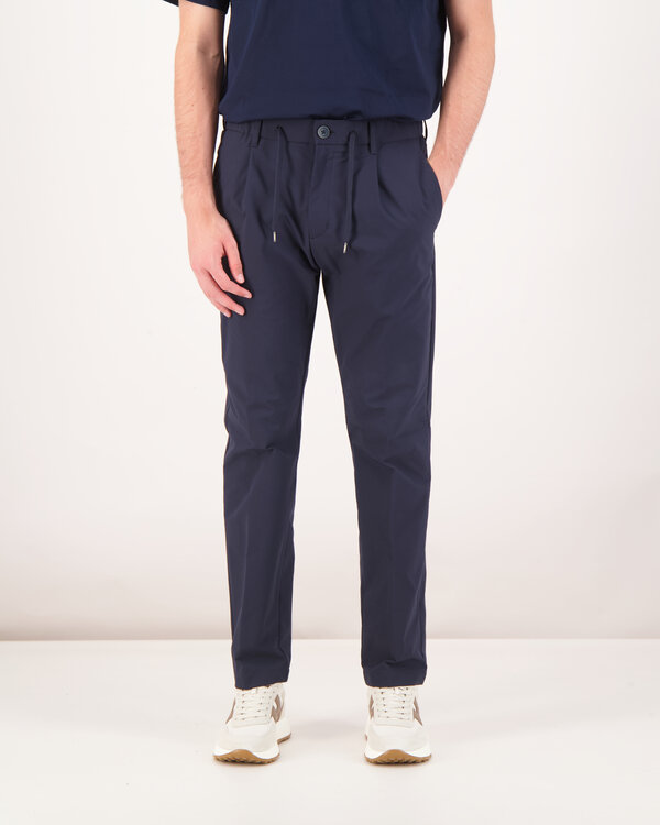 Pleated Technical Pantalone Blauw