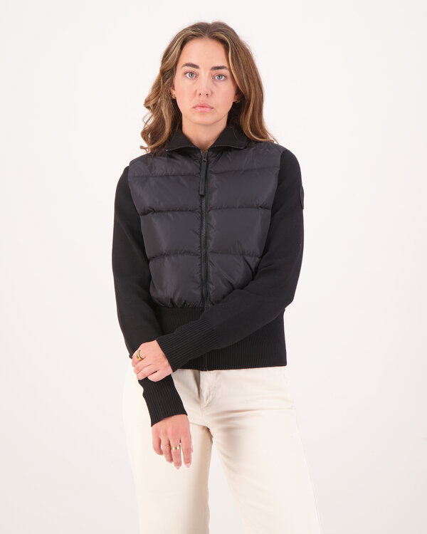 HyBridge Wide Quilt Knit Jacke Schwarz