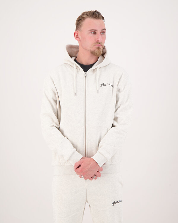 Signature Zip-Up Hoodie Grau