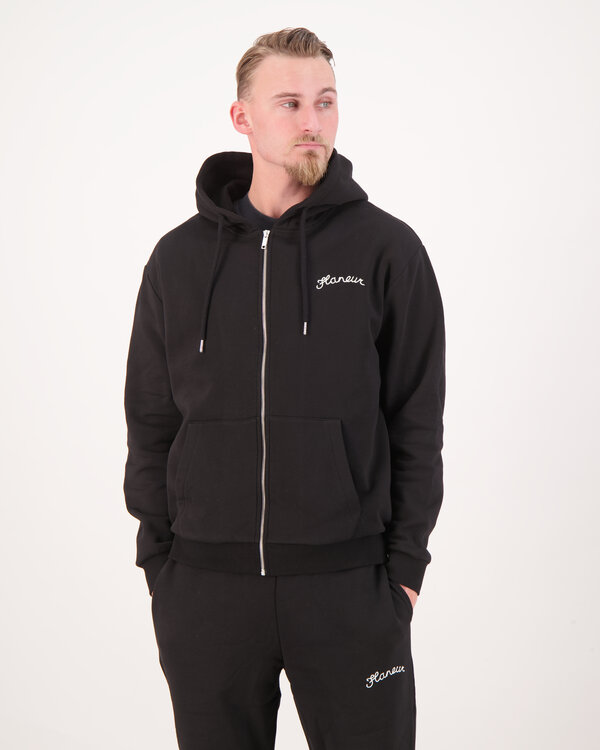 Signature Zip-Up Hoodie Zwart