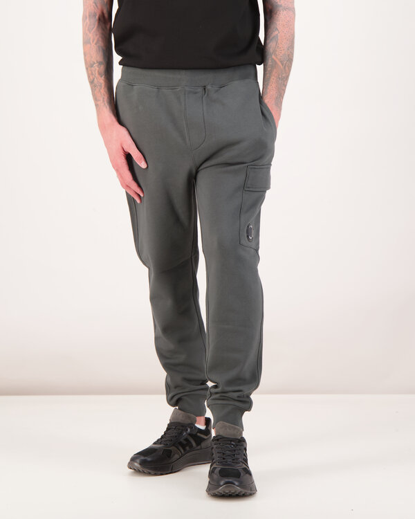 Diagonal Raised Fleece Cargo Donkergrijs
