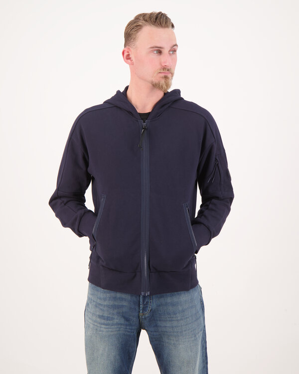 Diagonal Raised Fleece Vest Hoodie Marine