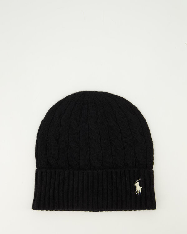 Cable knit Beanie Zwart